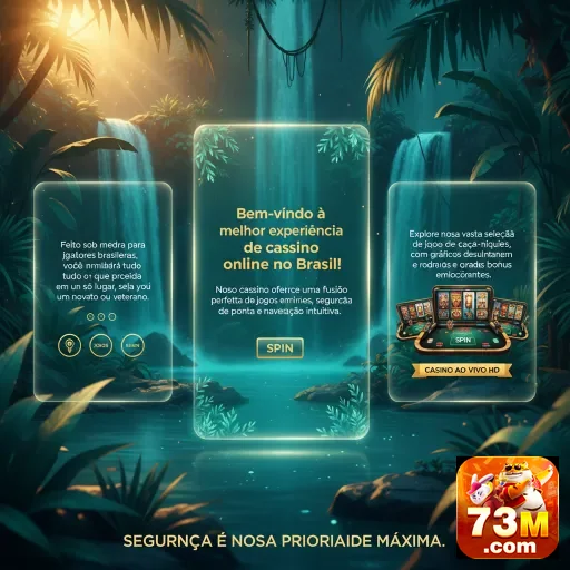 Tela de boas-vindas do cassino online 73m, acesso rápido.