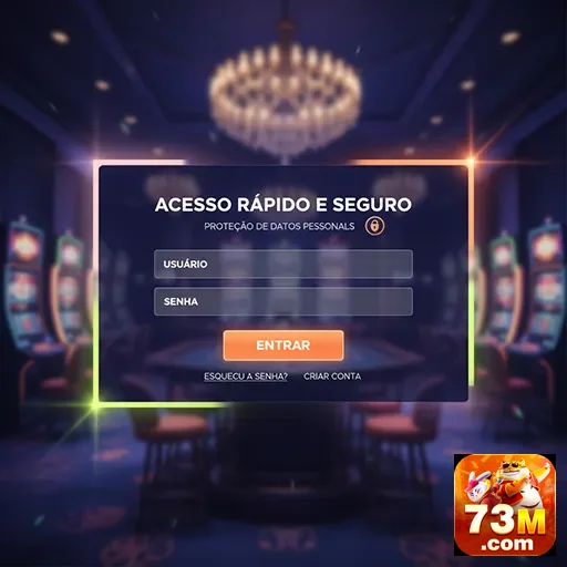 Tela de login do site 73m com opções de segurança.