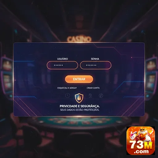 Tela de login do aplicativo 73m com campos de acesso.