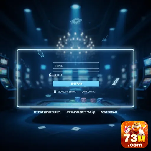 Tela de login do aplicativo 73m em dispositivo móvel