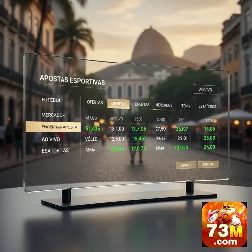 Tela do aplicativo 73m mostrando opções de apostas seguras.
