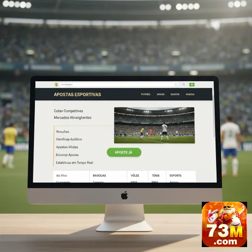 Interface do site 73m com opções de apostas esportivas.