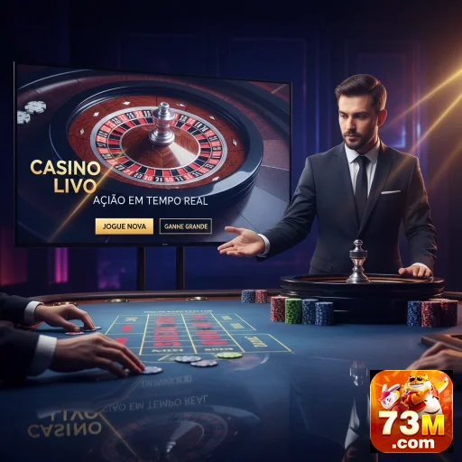 Jogador interagindo com apostas em cassino ao vivo no 73m.
