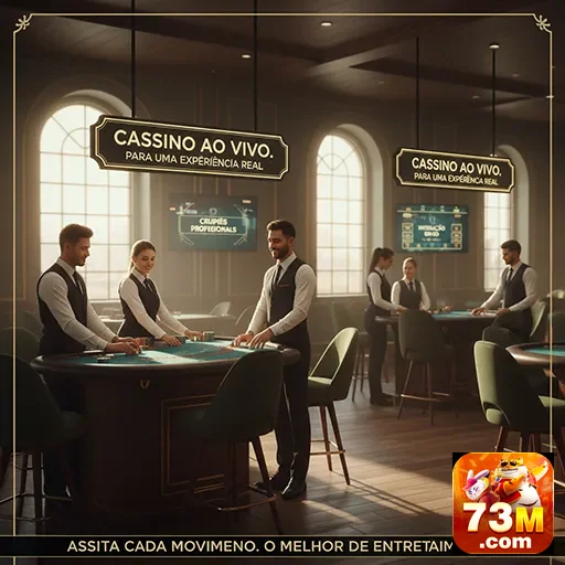 Profissionais jogando em mesa de cassino no aplicativo 73m.