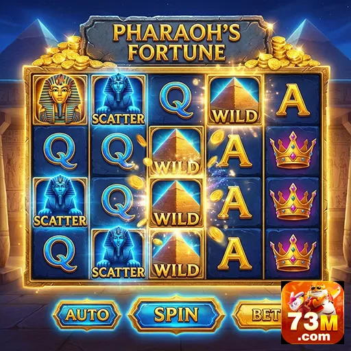 Interface de jogo VIP em 73m com Pharaoh's Fortune.