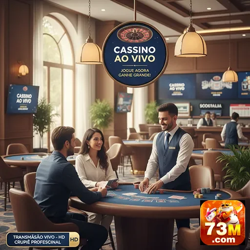 Participantes em um cassino ao vivo na plataforma 73m.