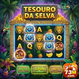 Tela do jogo 'Tesouro da Selva' no site 73m apresentando VIP.