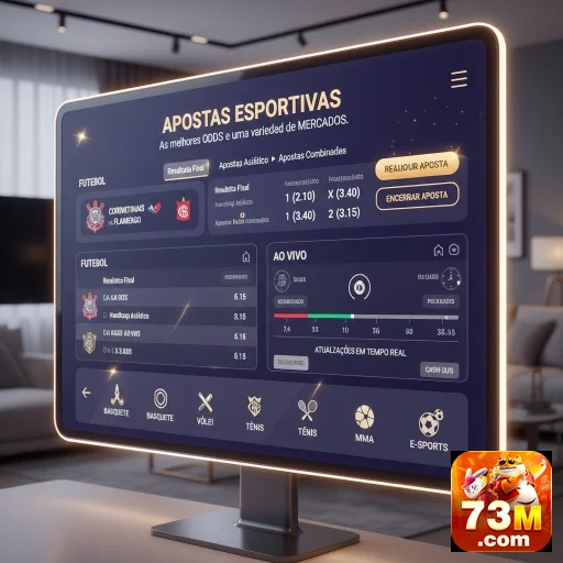 Interface de apostas esportivas no site 73m com odds.